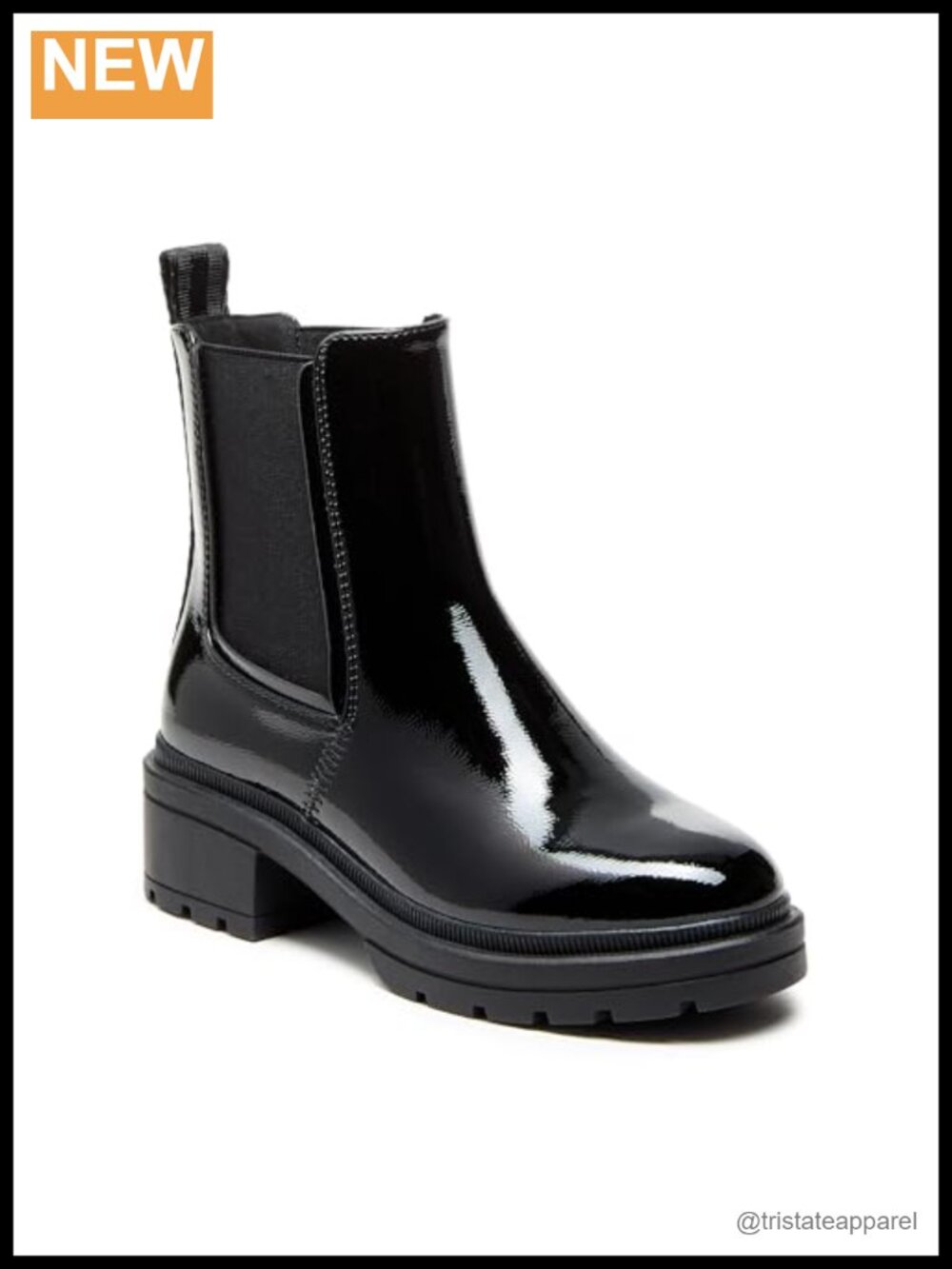 Rocket Dog Iggie Women's Patent Leather Chelsea Boots with Lug Sole